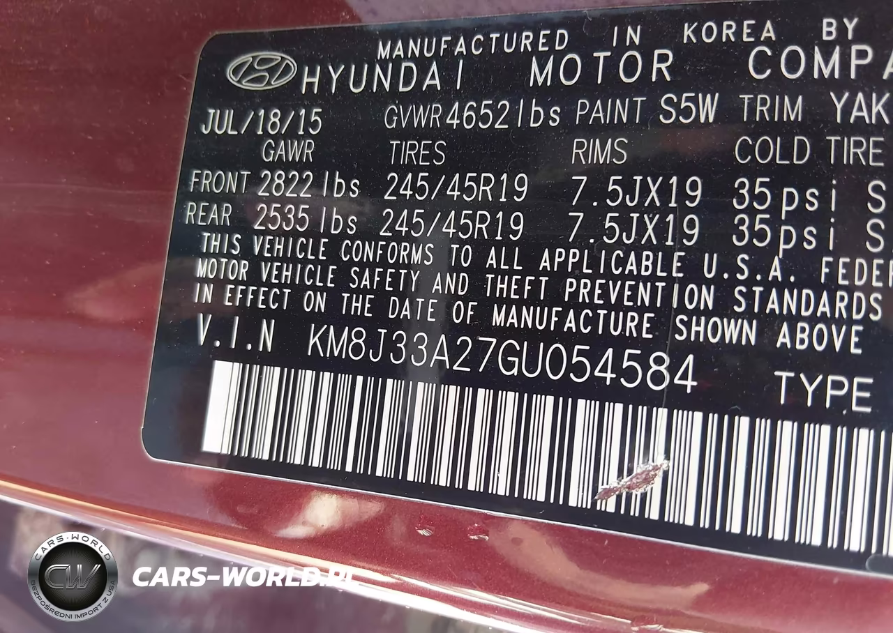 2016 Hyundai Tucson Sport VIN:KM8J33A27GU054584 - 9