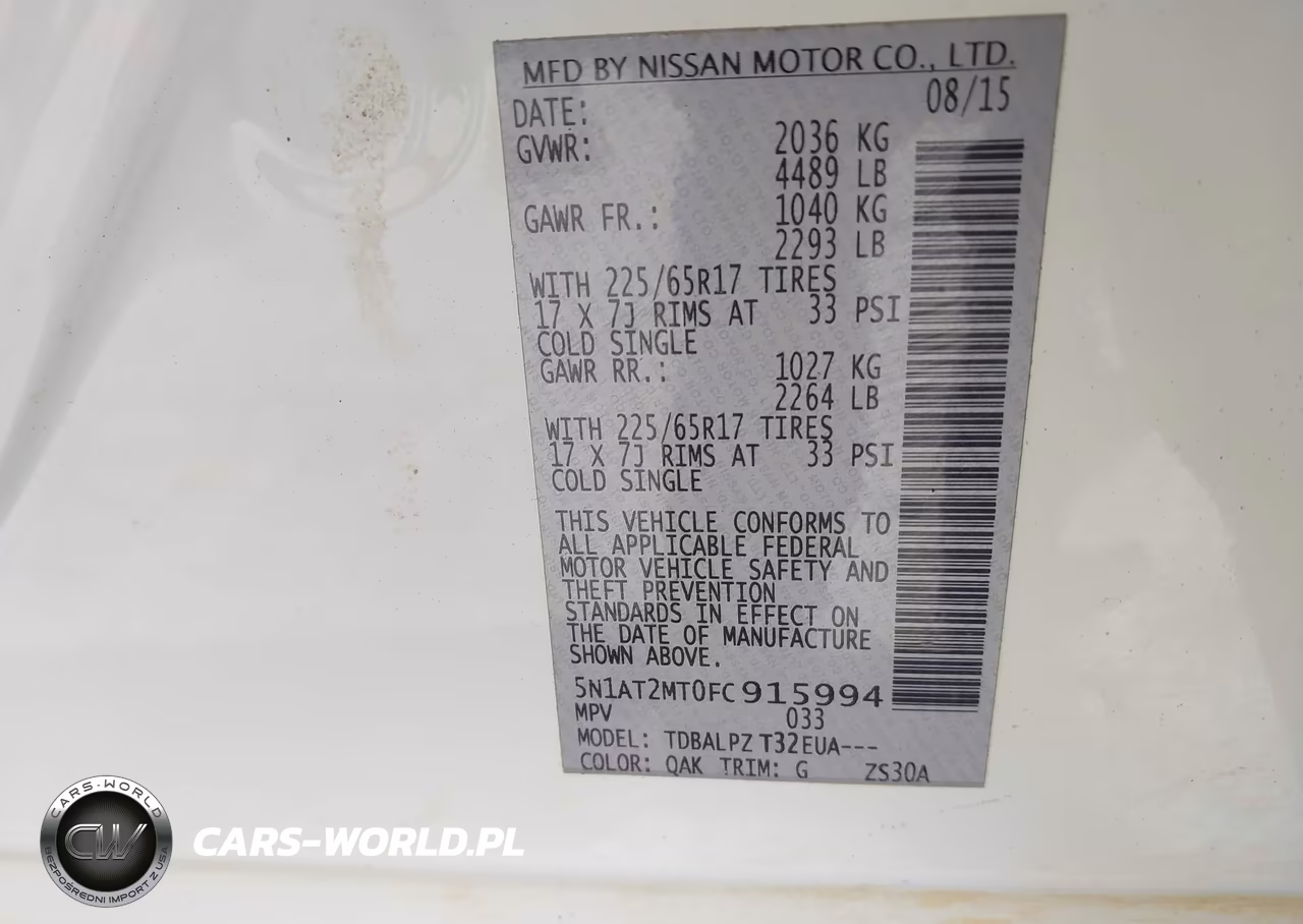 2015 Nissan Rogue S-Sl-Sv VIN:5N1AT2MT0FC915994 - 9