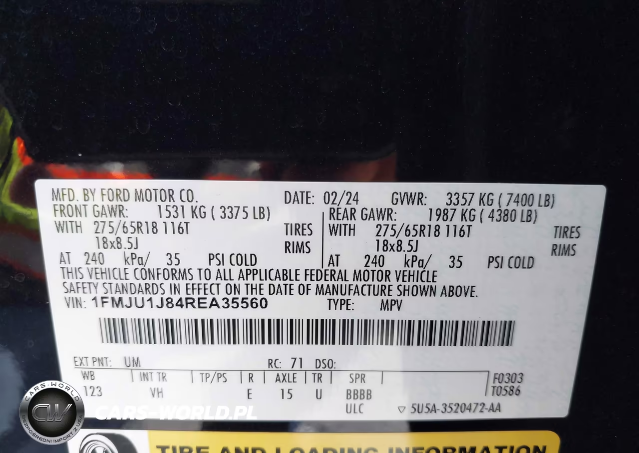 2024 Ford Expedition Xlt VIN:1FMJU1J84REA35560 - 9