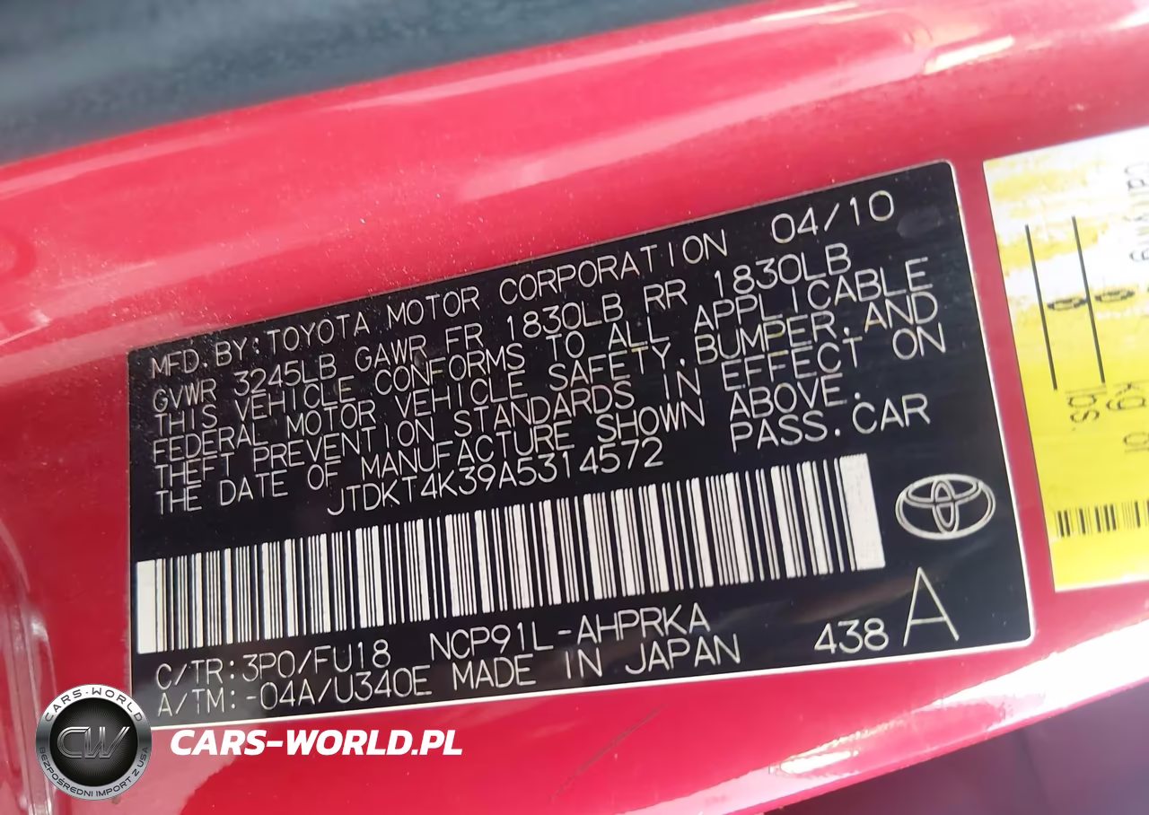 2010 Toyota Yaris VIN:JTDKT4K39A5314572 - 9