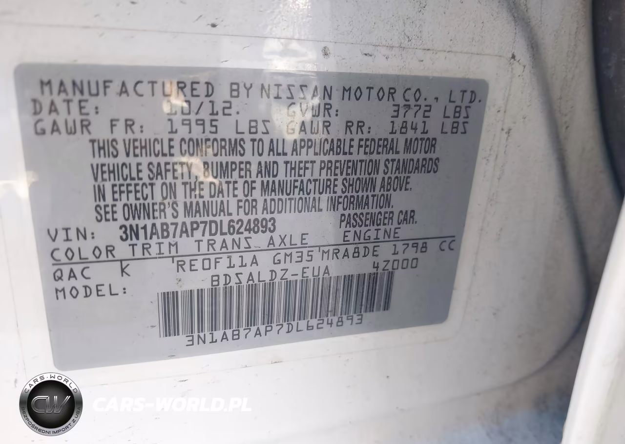 2013 Nissan Sentra Sv VIN:3N1AB7AP7DL624893 - 9