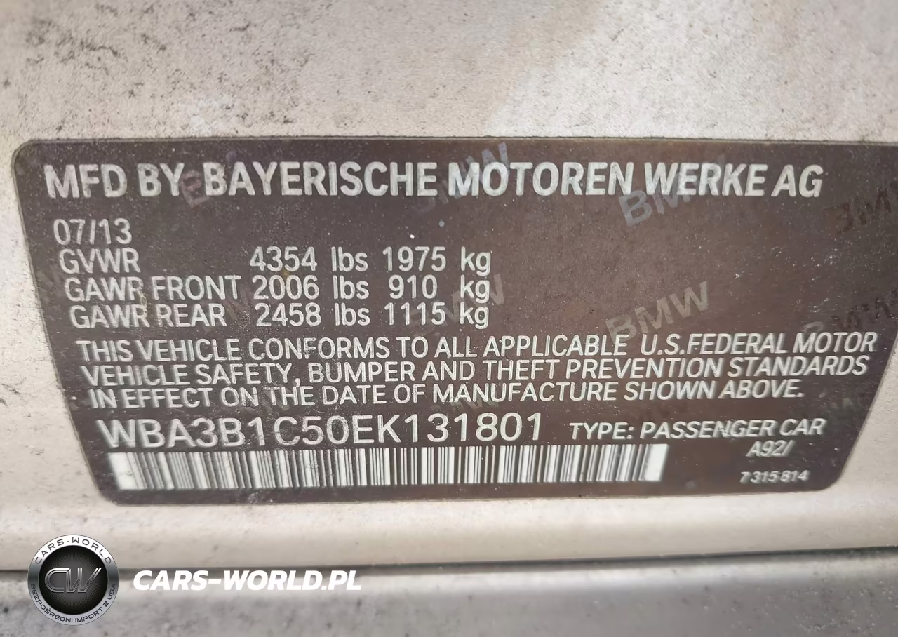 2014 BMW 320I VIN:WBA3B1C50EK131801 - 9