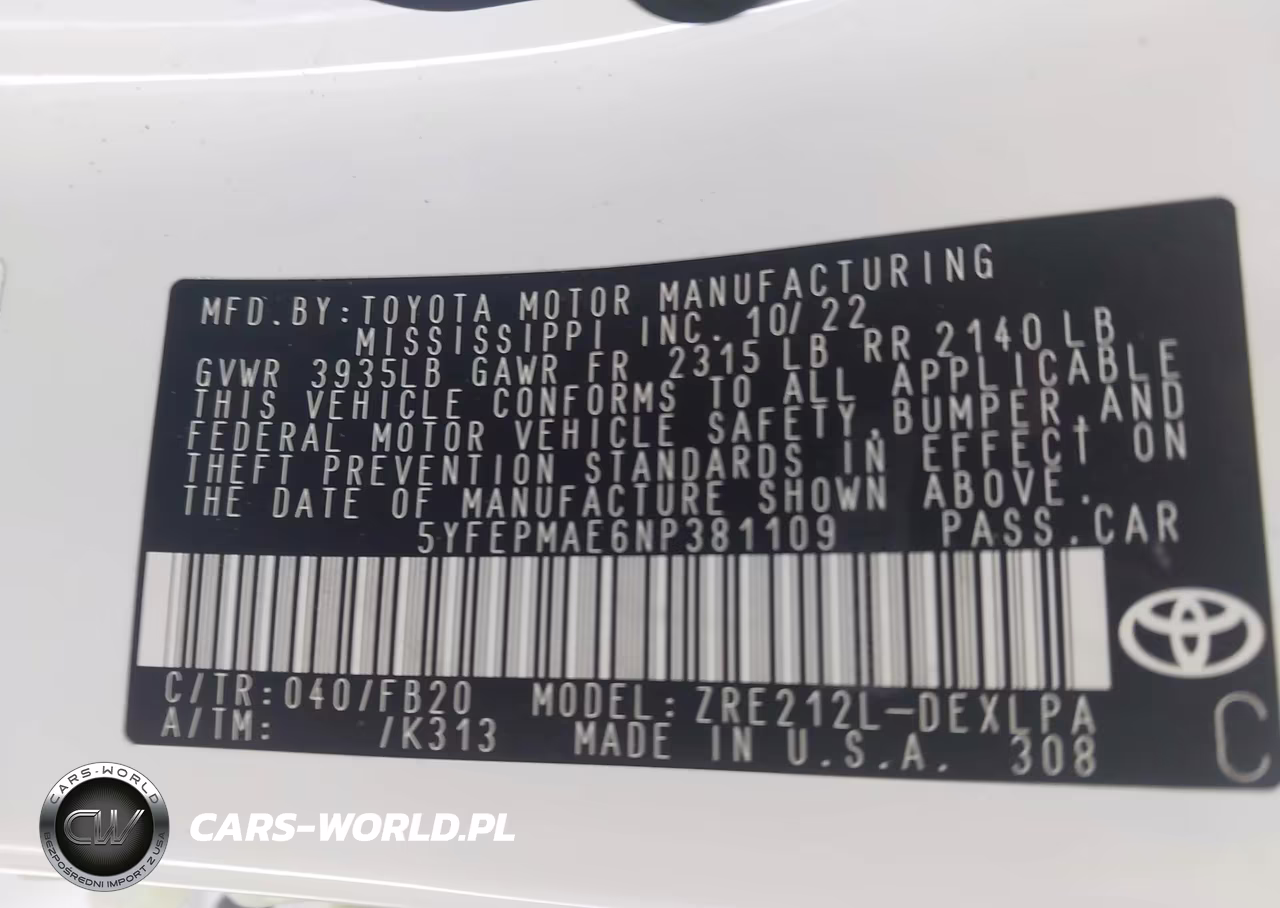 2022 Toyota Corolla Le VIN:5YFEPMAE6NP381109 - 9