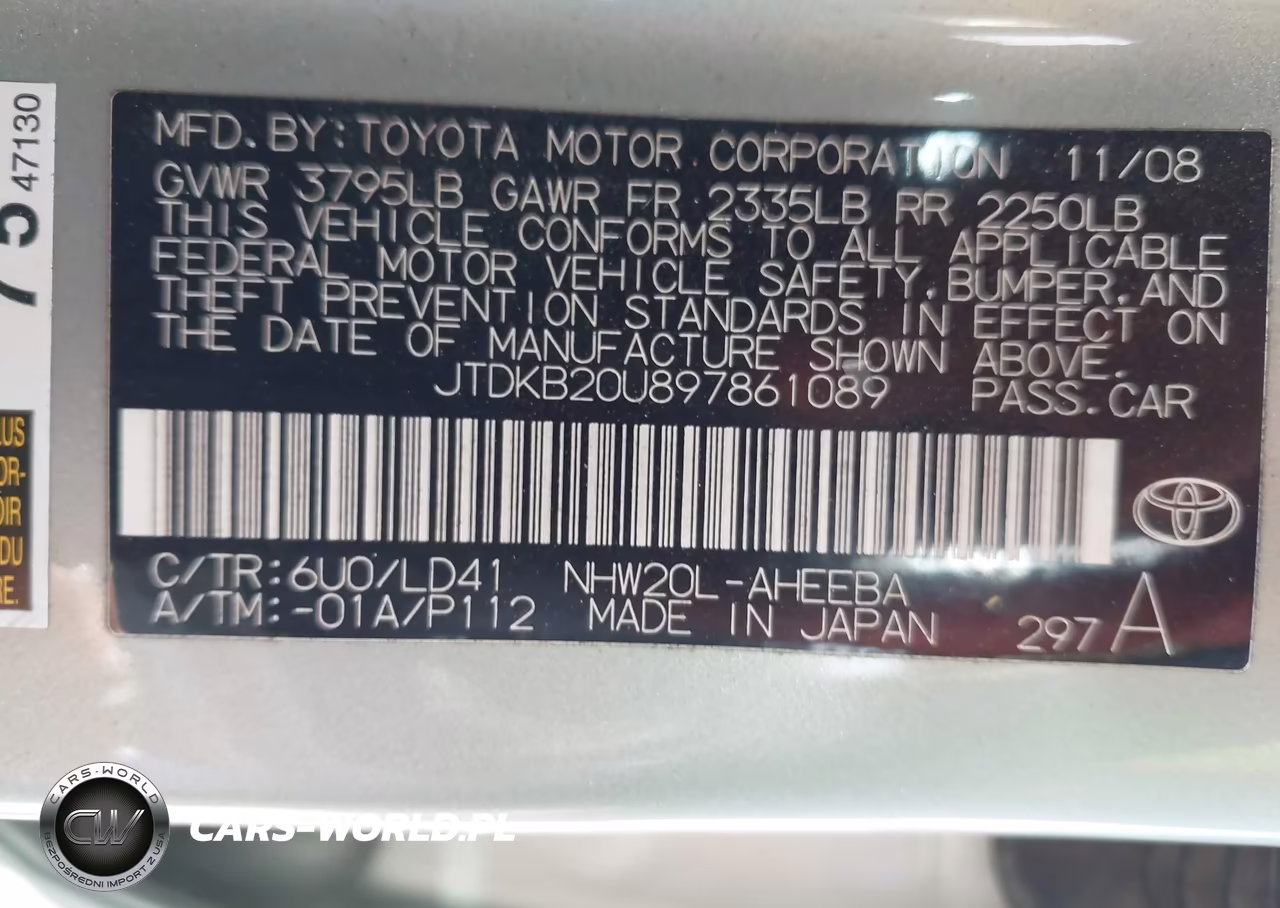 2009 Toyota Prius VIN:JTDKB20U897861089 - 9