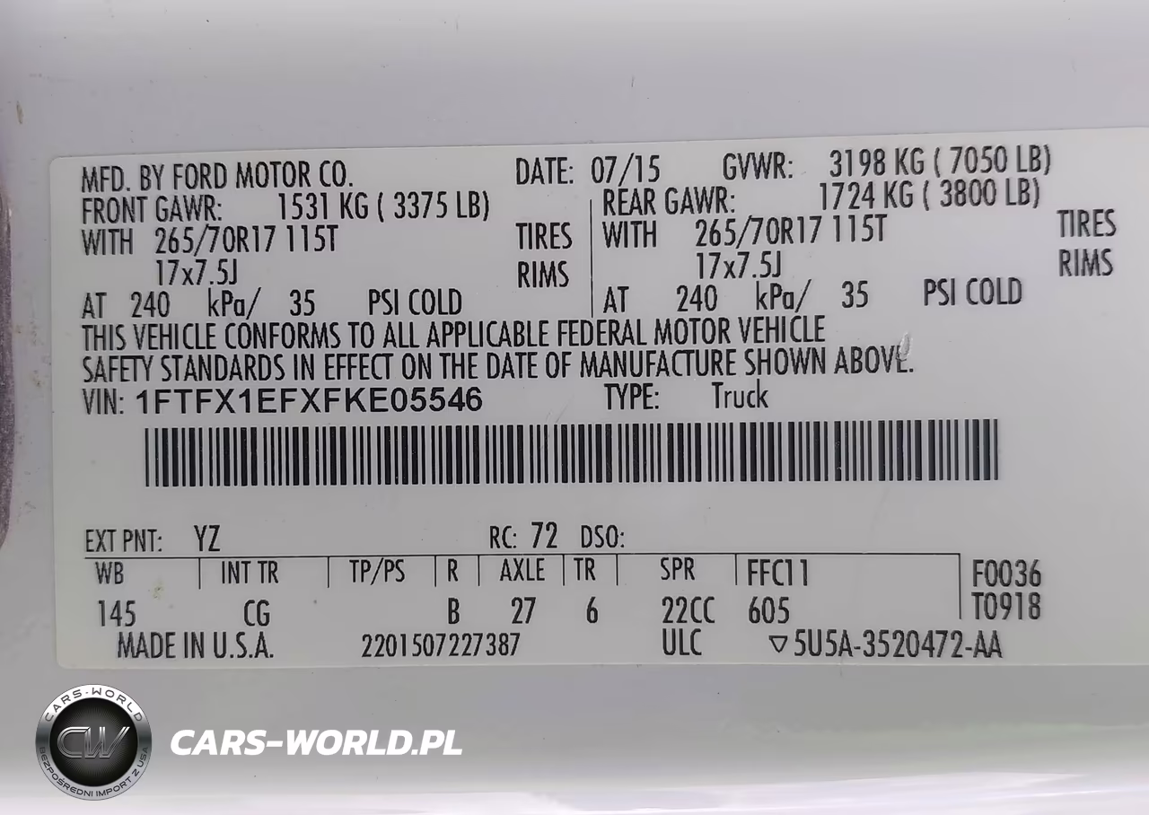 2015 Ford F-150 Xl VIN:1FTFX1EFXFKE05546 - 9