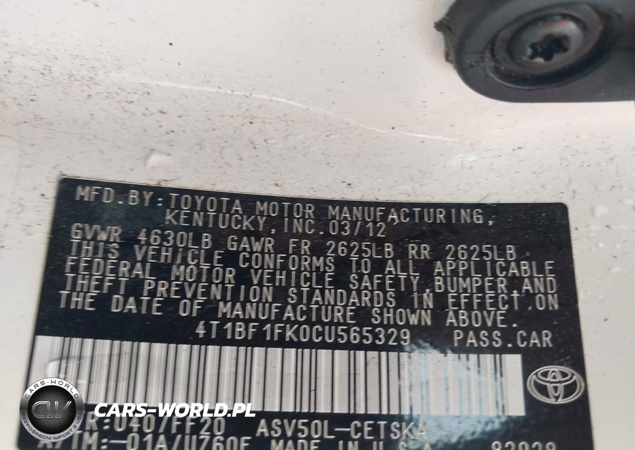 2012 Toyota Camry Se VIN:4T1BF1FK0CU565329 - 9