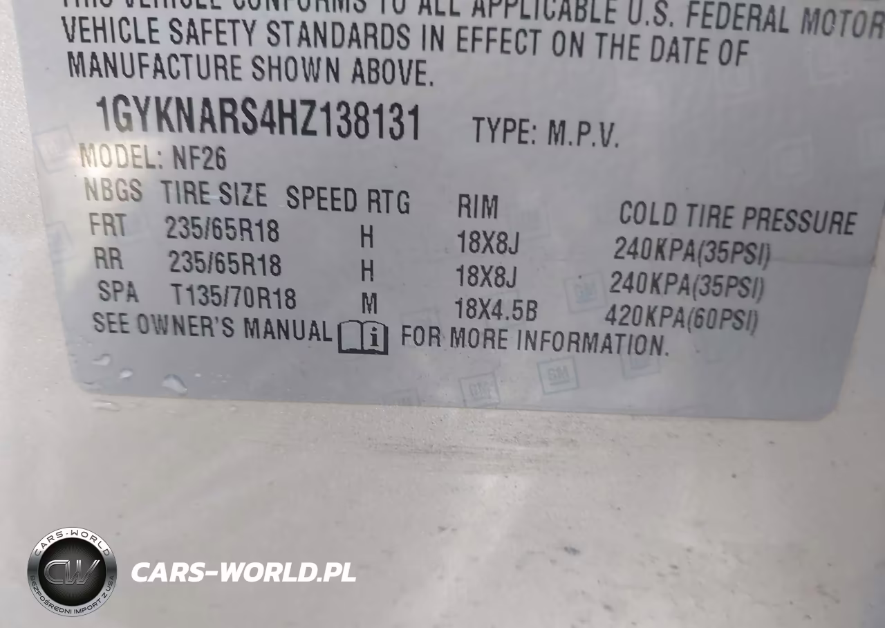 2017 Cadillac Xt5 Standard VIN:1GYKNARS4HZ138131 - 9