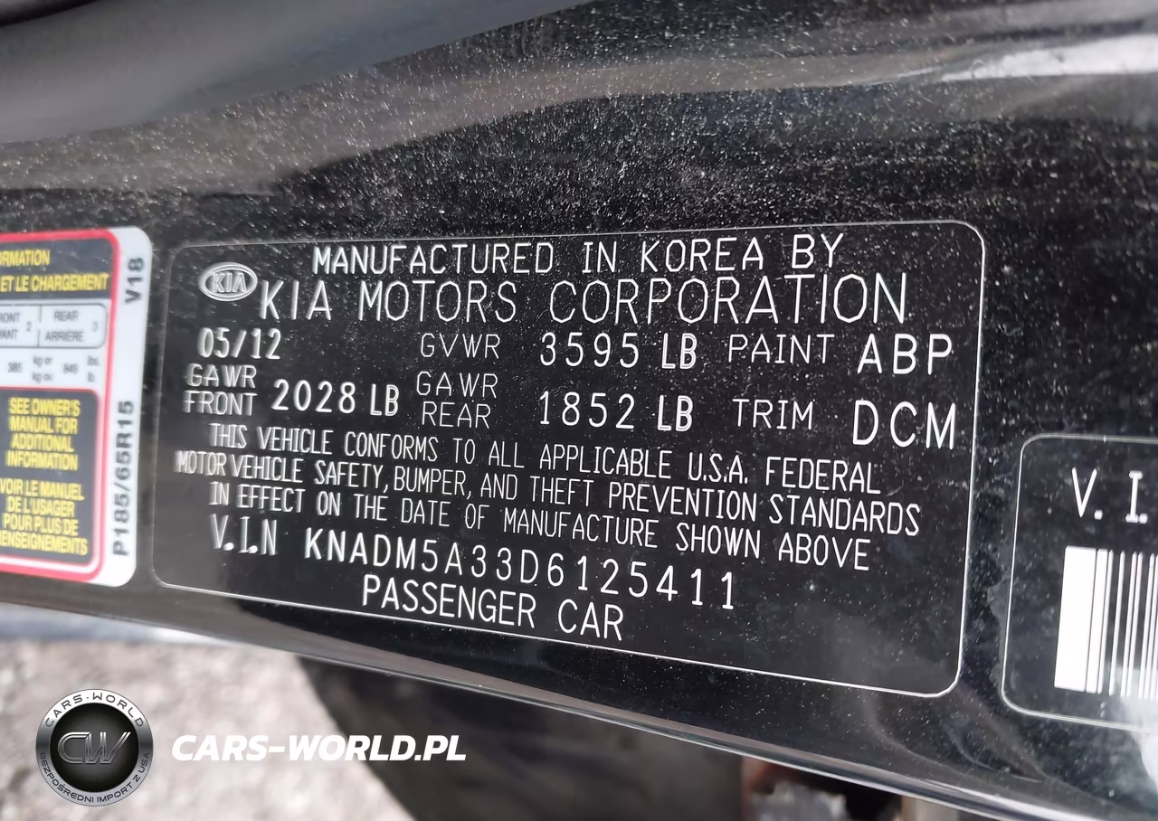 2013 Kia Rio Lx VIN:KNADM5A33D6125411 - 9