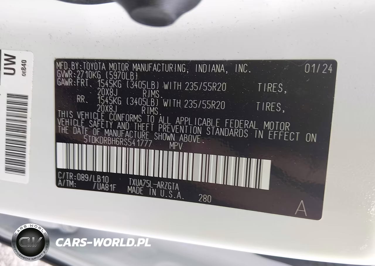 2024 Toyota Highlander Limited VIN:5TDKDRBH6RS541777 - 9