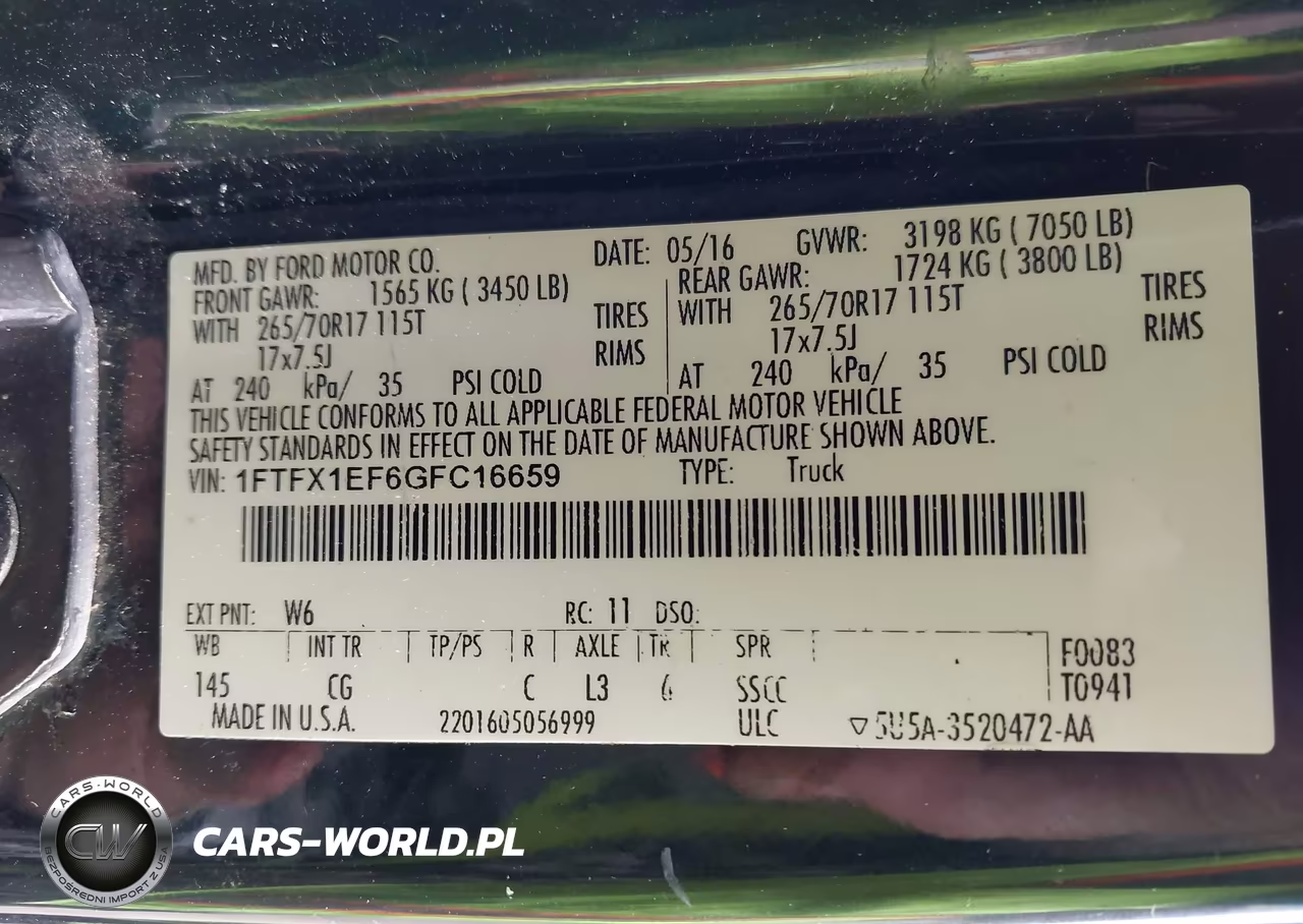 2016 Ford F-150 Xl VIN:1FTFX1EF6GFC16659 - 9