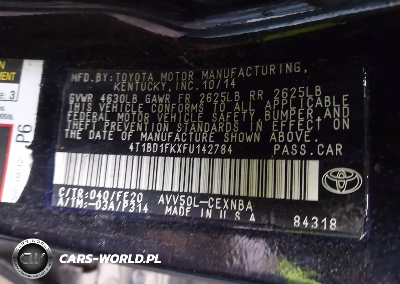 2015 Toyota Camry Hybrid Le VIN:4T1BD1FKXFU142784 - 9