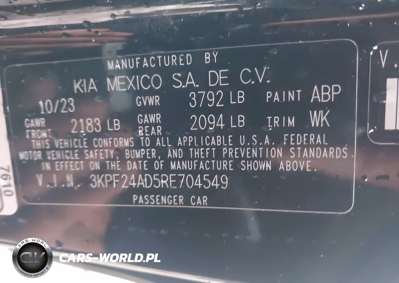 2024 Kia Forte Lxs VIN:3KPF24AD5RE704549 - 9