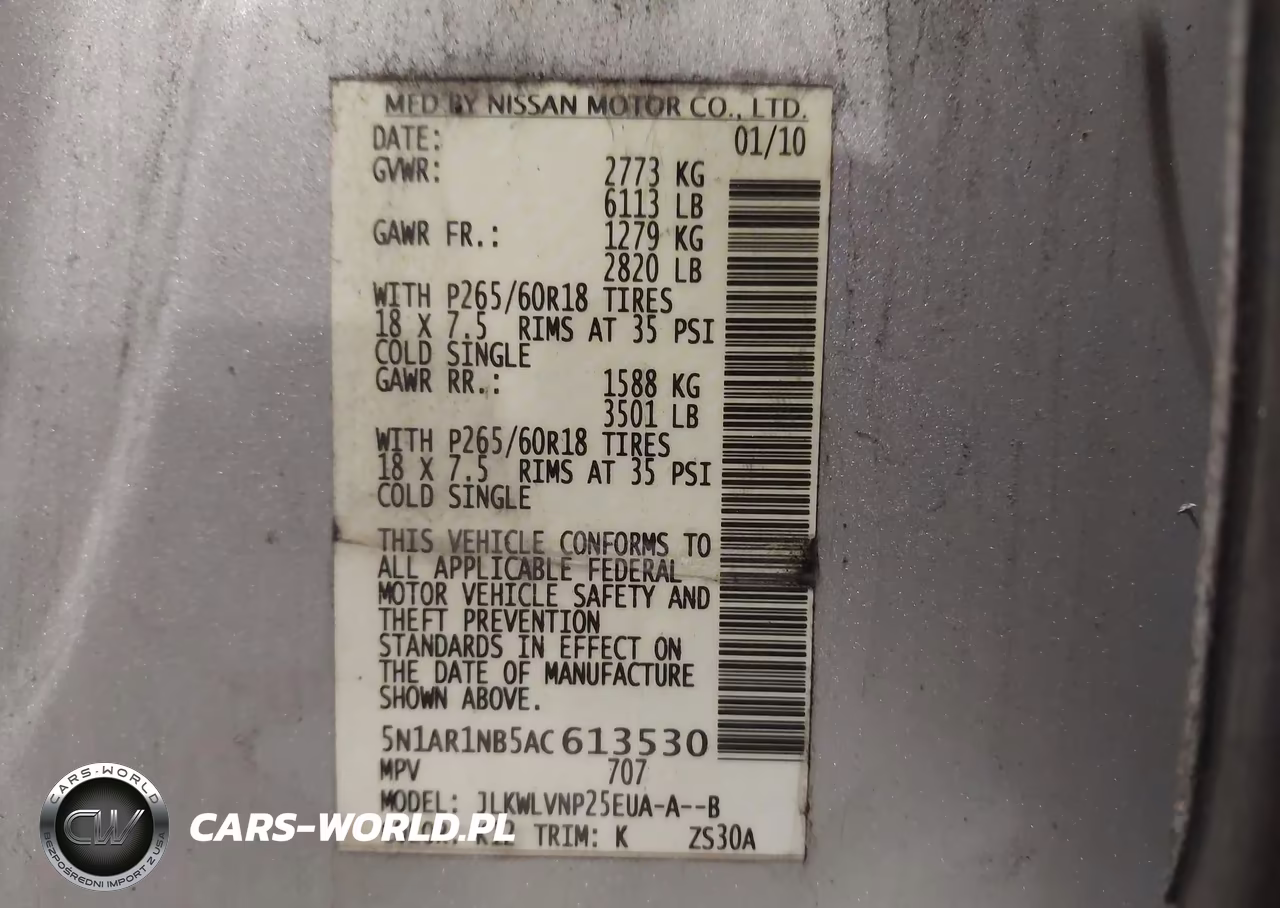 2010 Nissan Pathfinder Le VIN:5N1AR1NB5AC613530 - 9