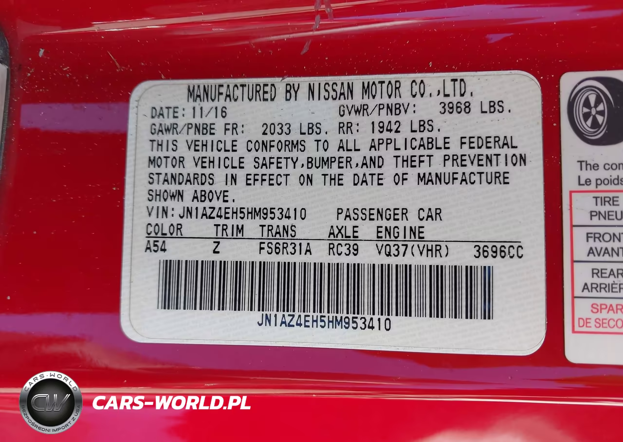 2017 Nissan 370Z Nismo Tech VIN:JN1AZ4EH5HM953410 - 9