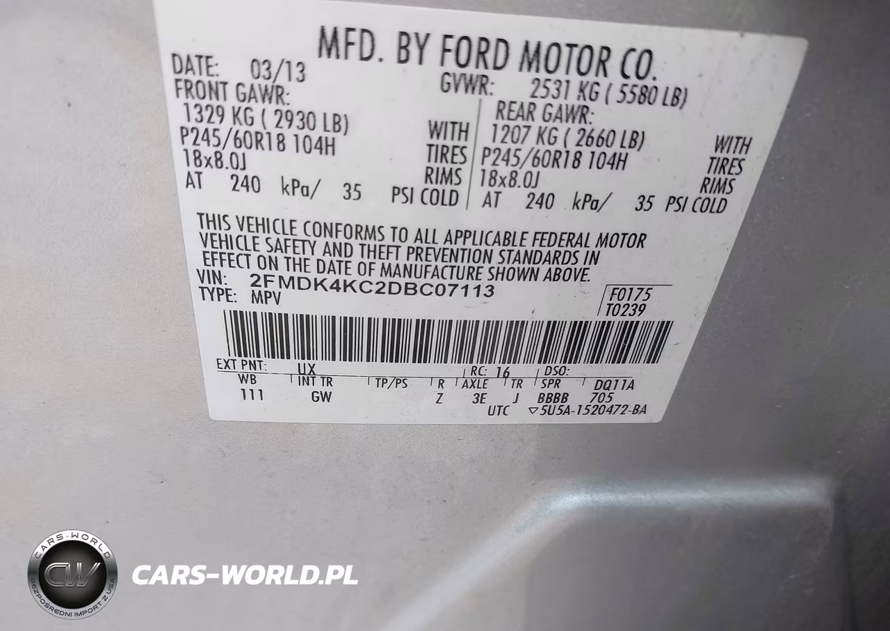 2013 Ford Edge Limited VIN:2FMDK4KC2DBC07113 - 9