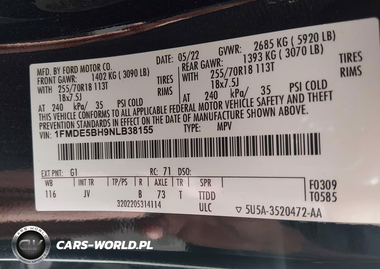 2022 Ford Bronco Outer Banks VIN:1FMDE5BH9NLB38155 - 9