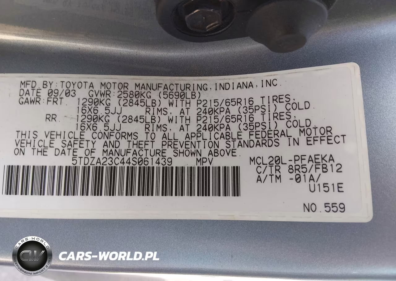 2004 Toyota Sienna Le VIN:5TDZA23C44S061439 - 9