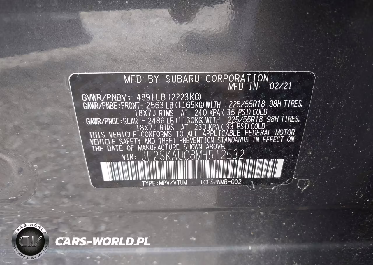 2021 Subaru Forester Limited VIN:JF2SKAUC8MH512532 - 9