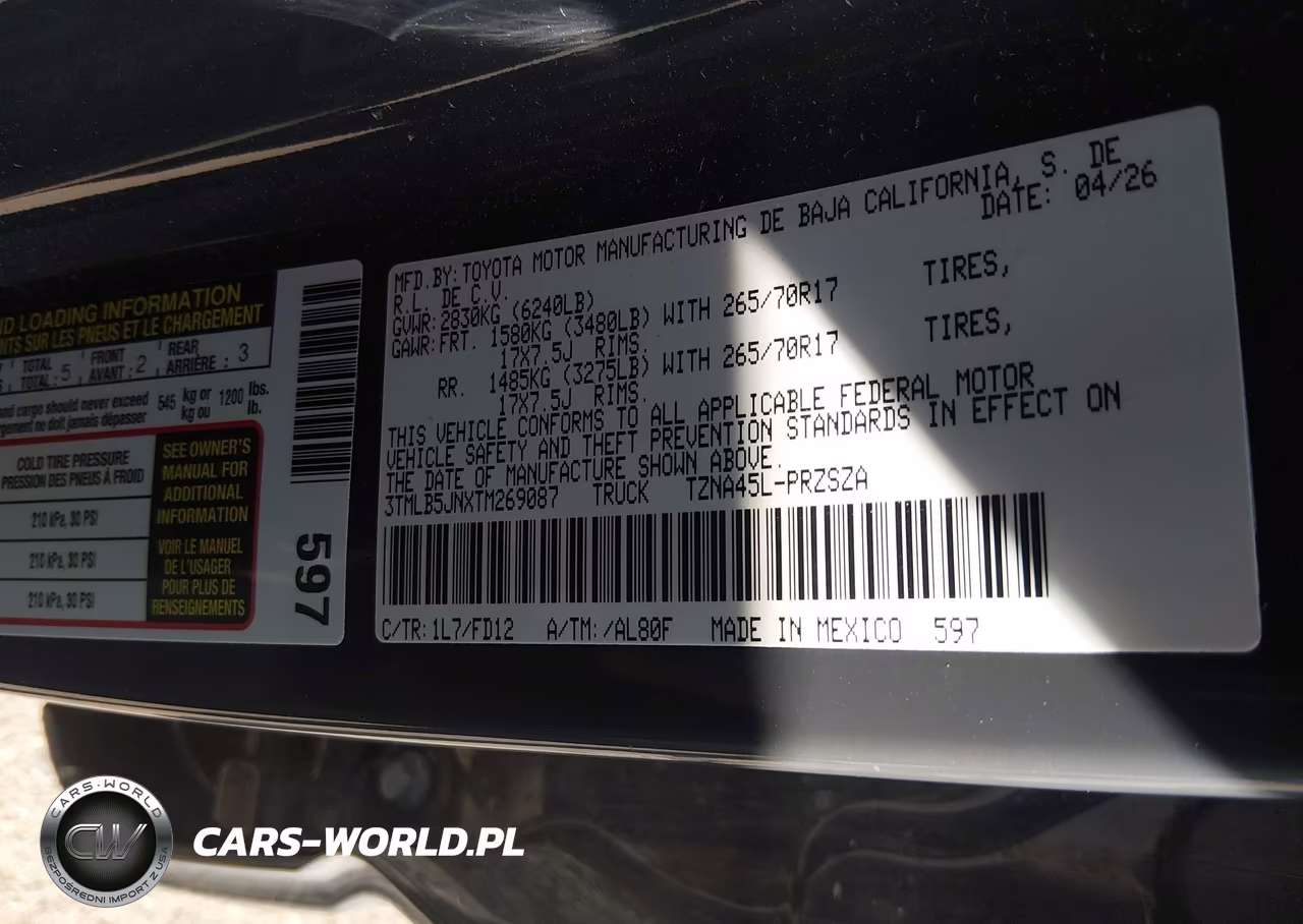 2026 Toyota Tacoma 4Wd Trd Off Road VIN:3TMLB5JNXTM269087 - 9