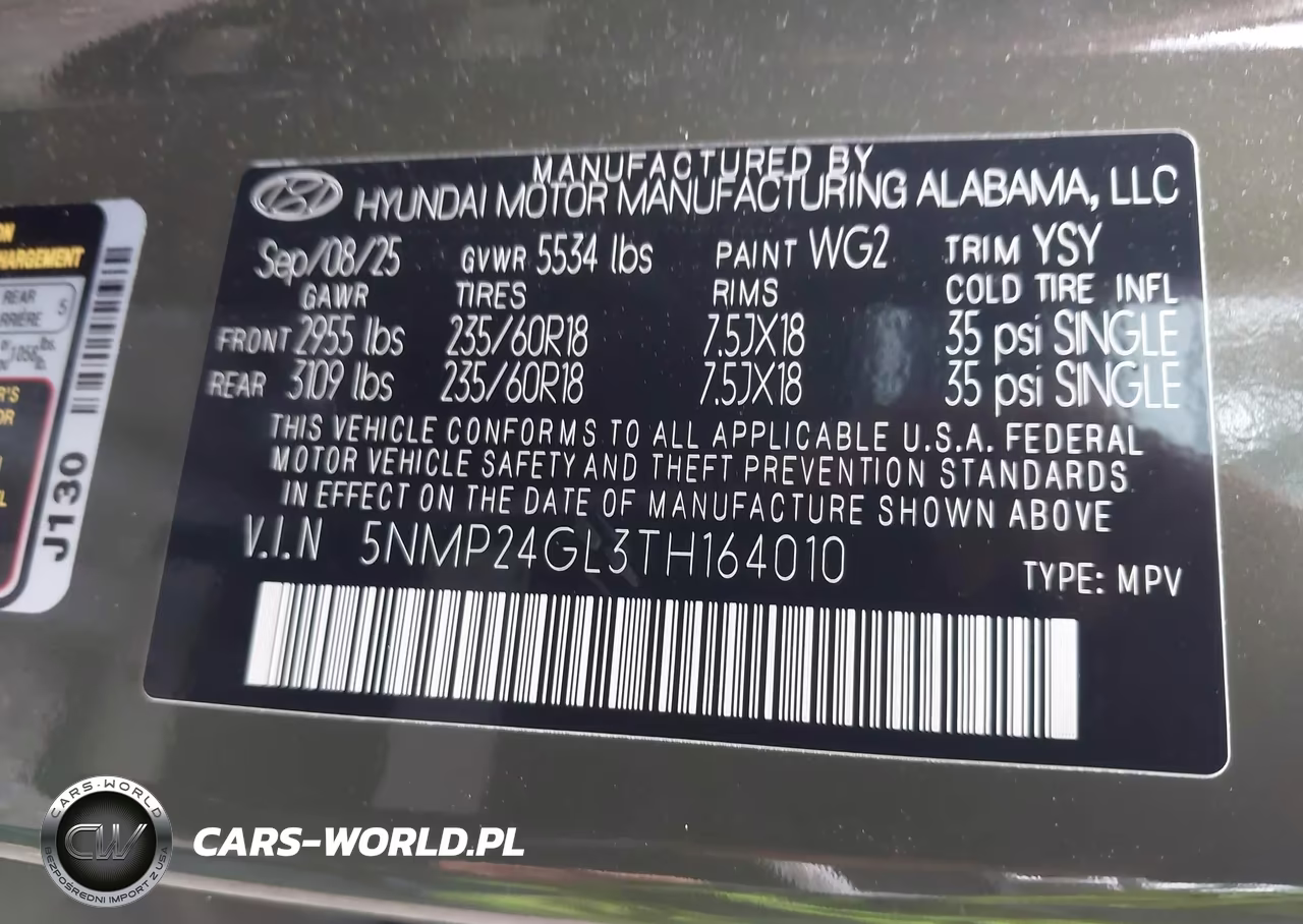 2026 Hyundai Santa Fe Sel VIN:5NMP24GL3TH164010 - 9