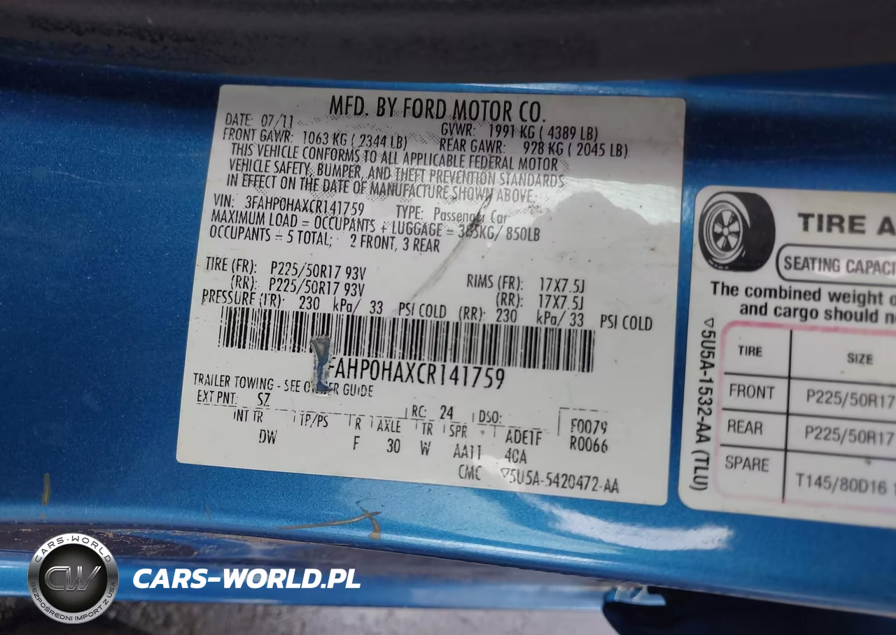 2012 Ford Fusion Se VIN:3FAHP0HAXCR141759 - 9