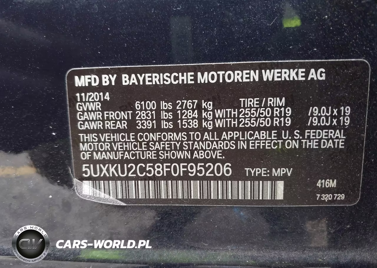 2015 BMW X6 xDrive35I VIN:5UXKU2C58F0F95206 - 9