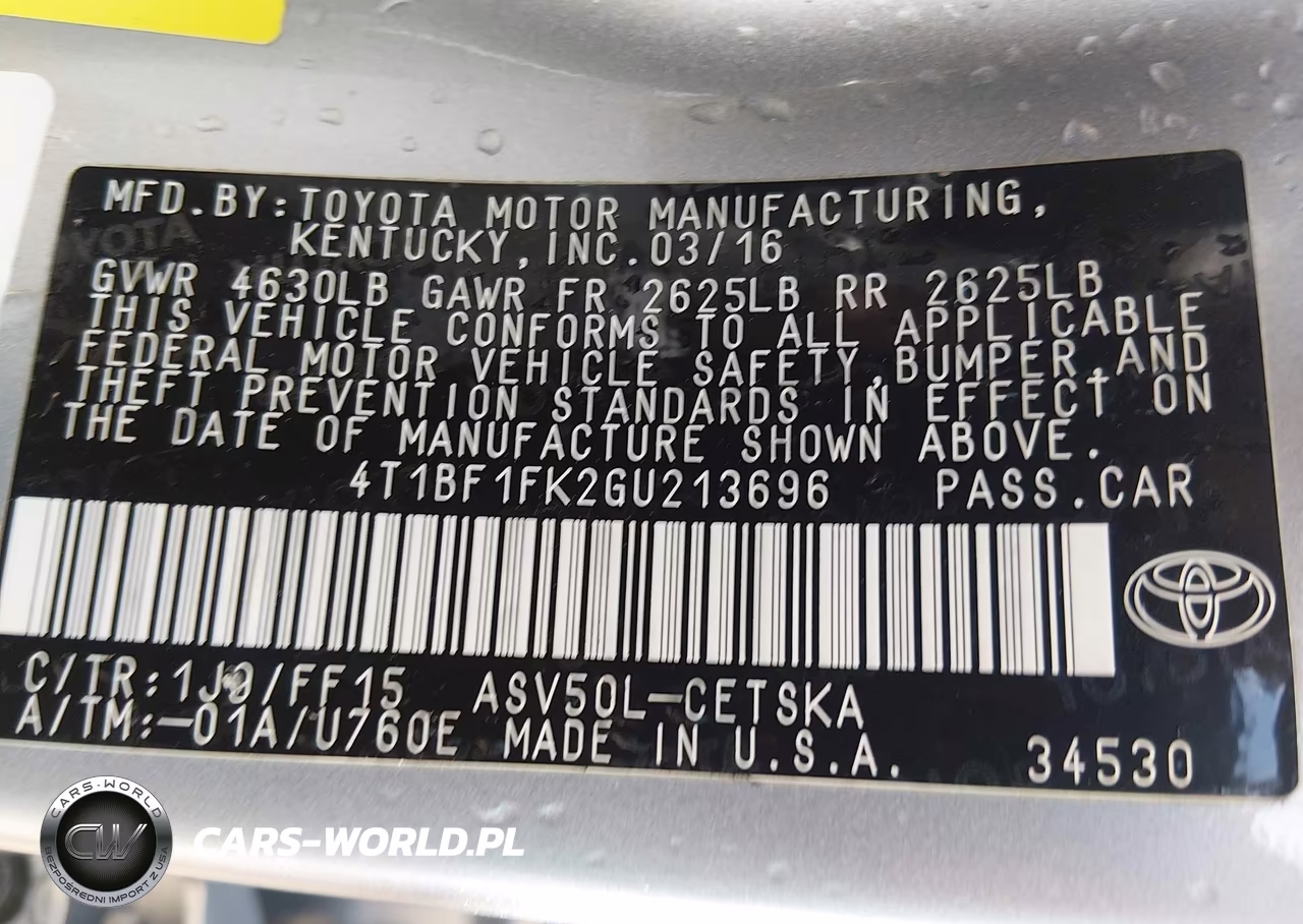 2016 Toyota Camry Se VIN:4T1BF1FK2GU213696 - 9
