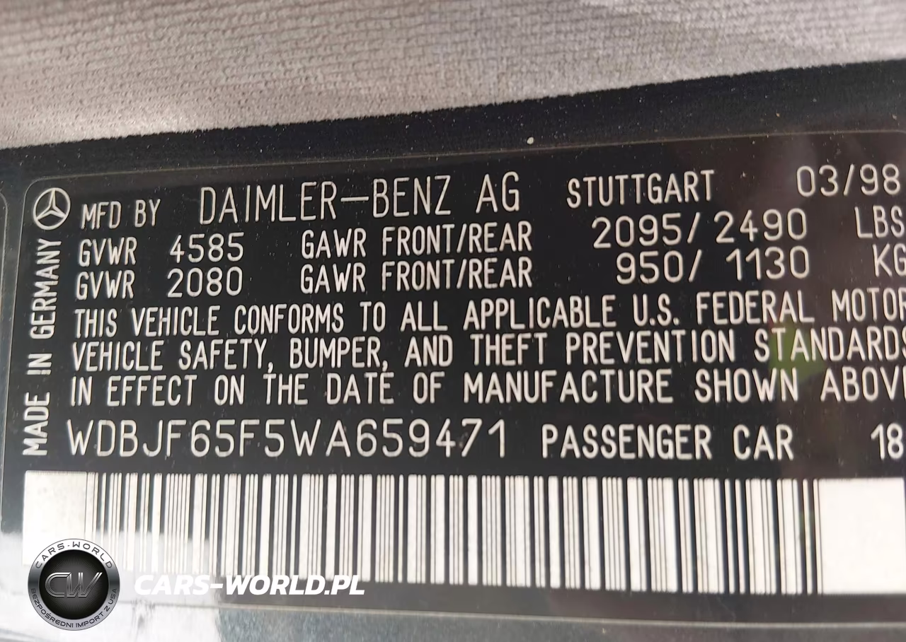 1998 Mercedes-Benz E 320 VIN:WDBJF65F5WA659471 - 9