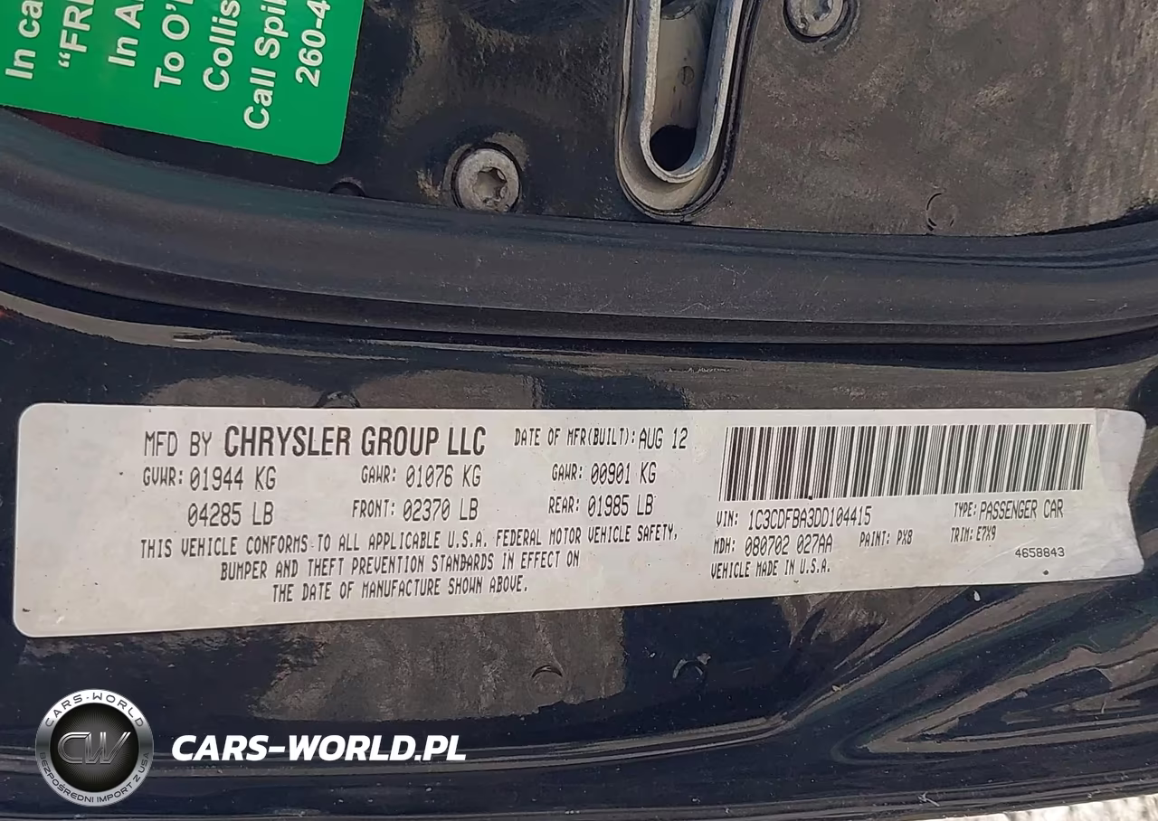2013 Dodge Dart Sxt VIN:1C3CDFBA3DD104415 - 9
