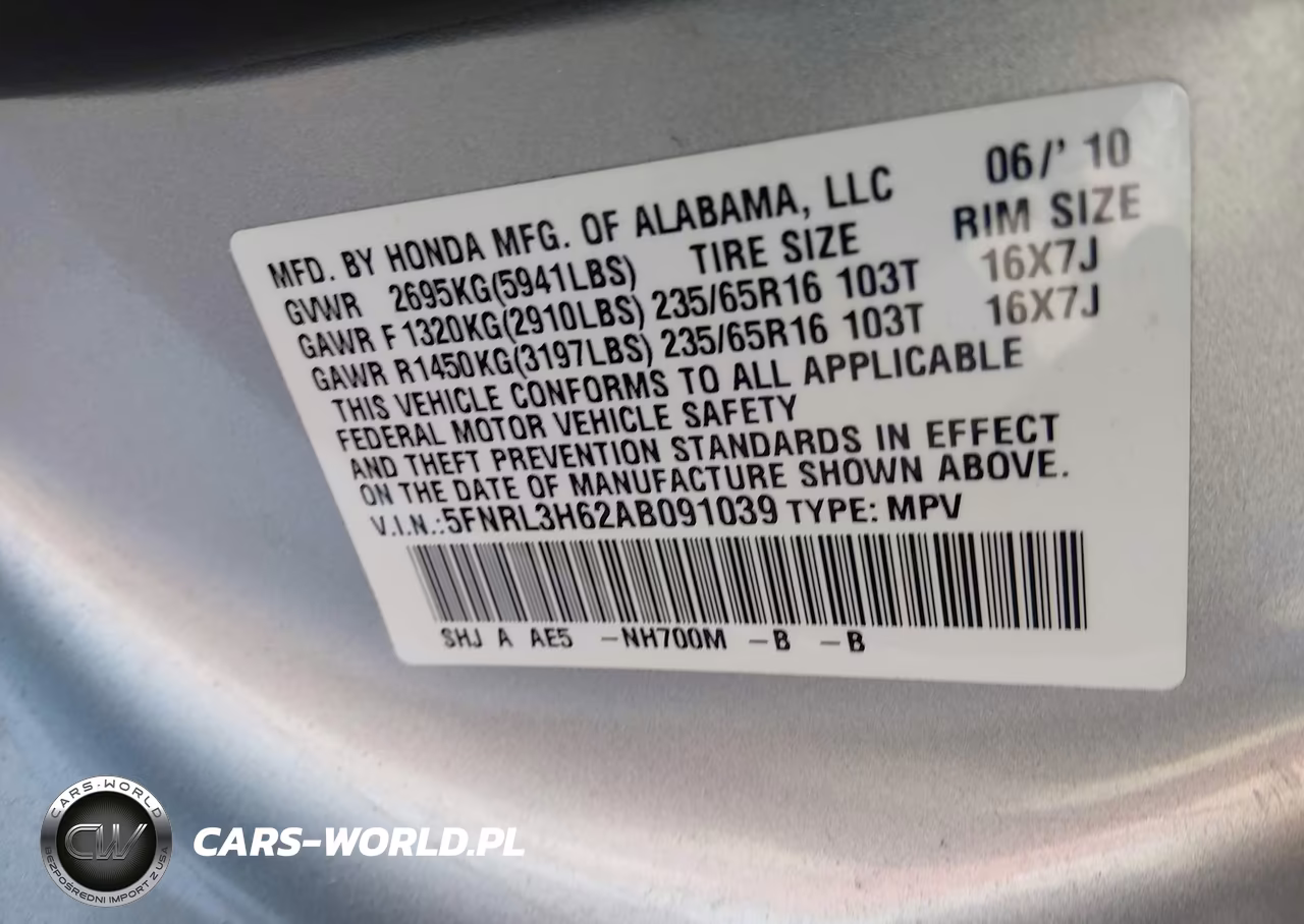 2010 Honda Odyssey Ex-L VIN:5FNRL3H62AB091039 - 9