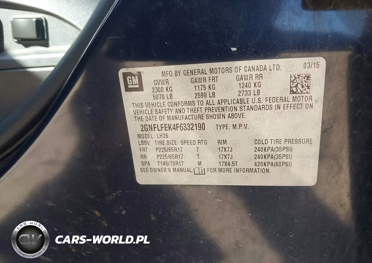 2015 Chevrolet Equinox 1Lt VIN:2GNFLFEK4F6332190 - 9