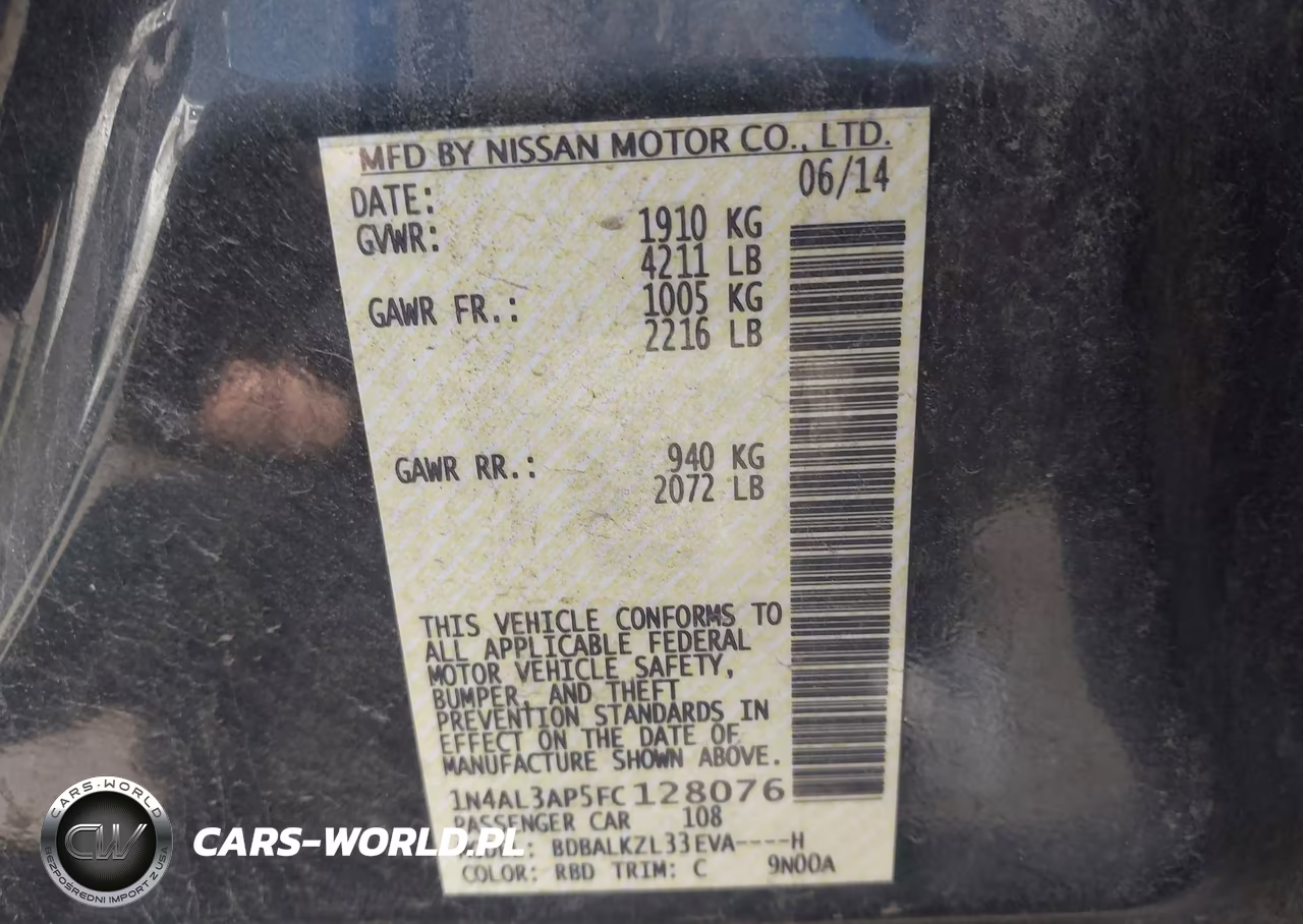 2015 Nissan Altima 2.5 Sv VIN:1N4AL3AP5FC128076 - 9