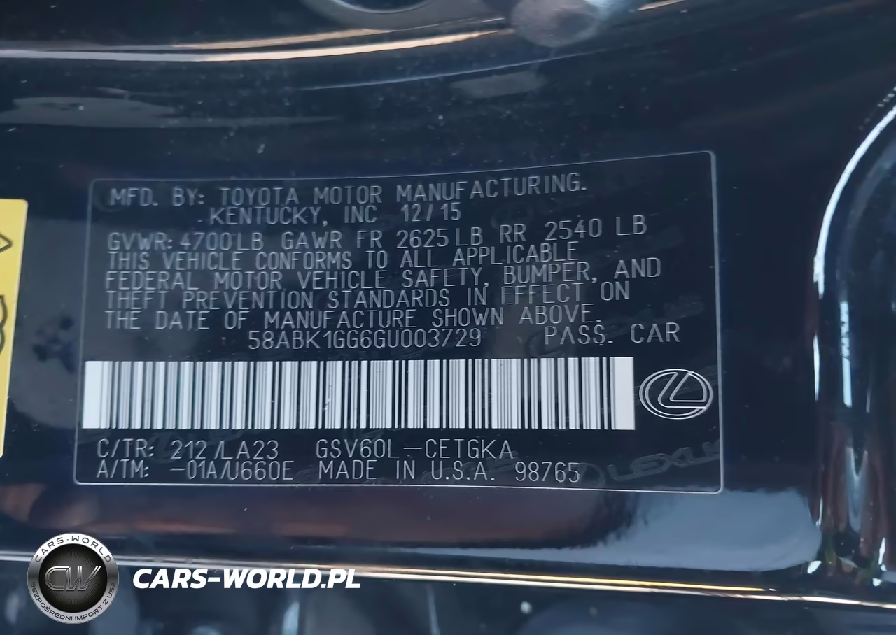 2016 Lexus Es 350 VIN:58ABK1GG6GU003729 - 9