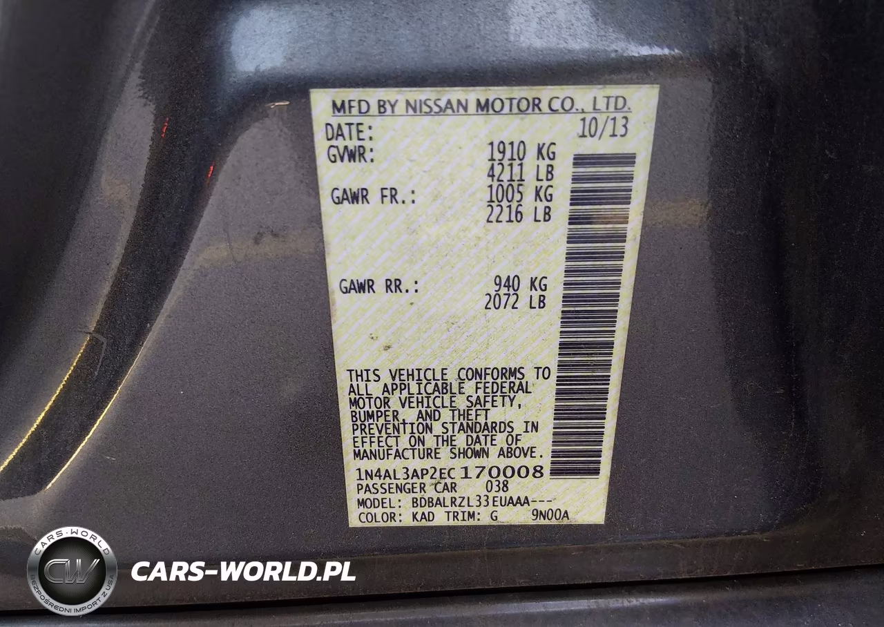 2014 Nissan Altima 2.5 S VIN:1N4AL3AP2EC170008 - 9