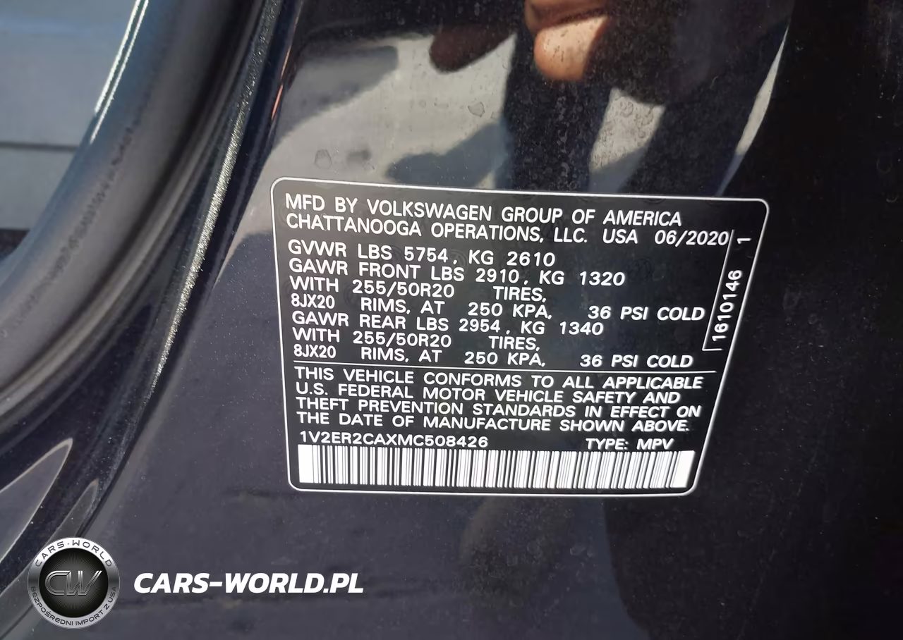 2021 Volkswagen Atlas 3.6L V6 Sel VIN:1V2ER2CAXMC508426 - 9