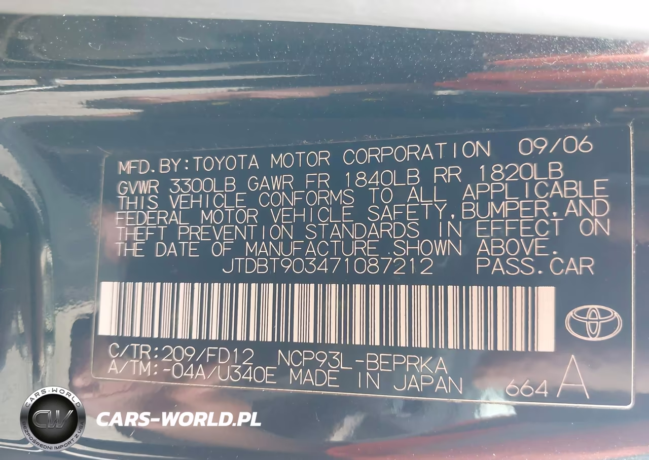 2007 Toyota Yaris VIN:JTDBT903471087212 - 9