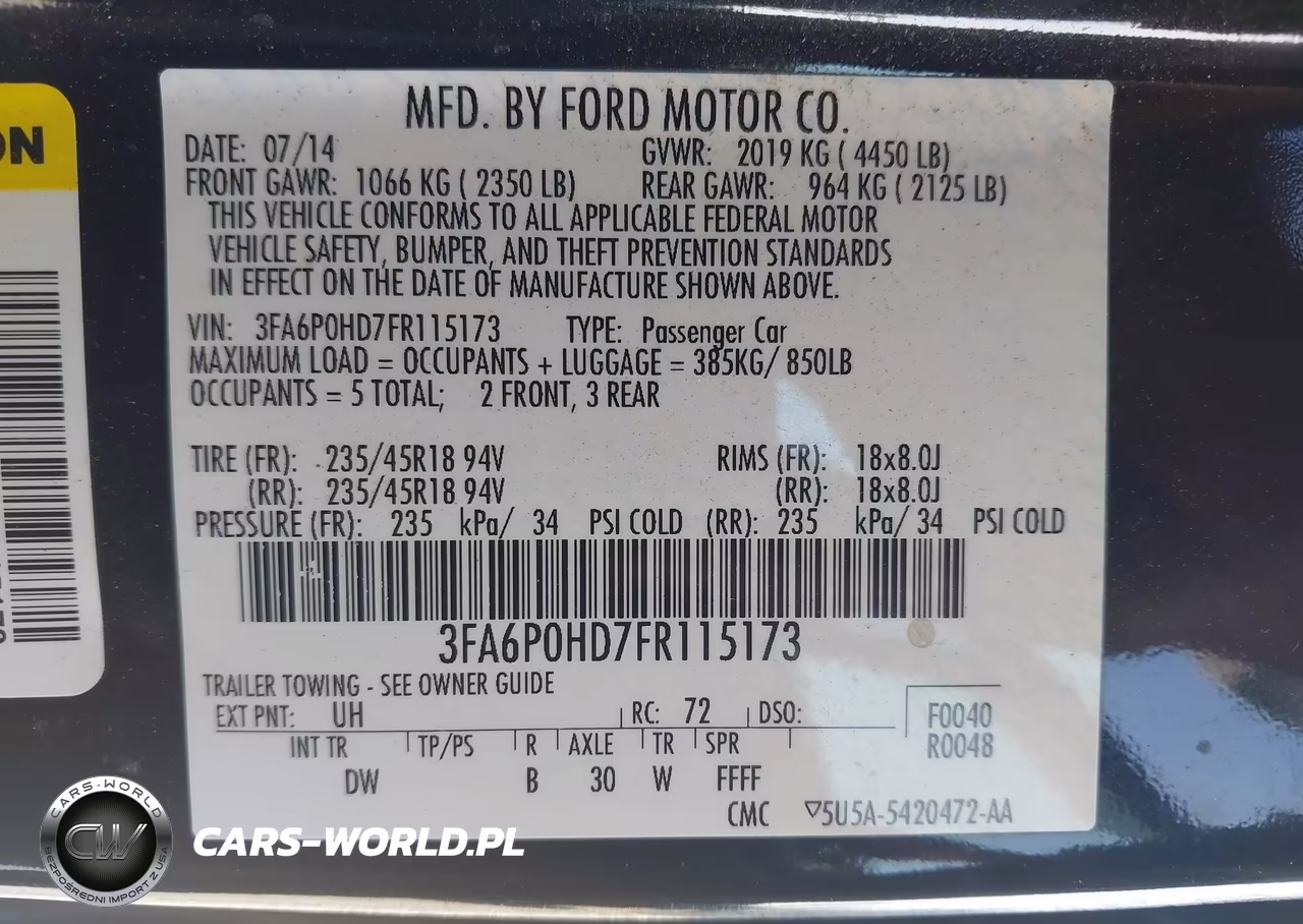 2015 Ford Fusion Se VIN:3FA6P0HD7FR115173 - 9