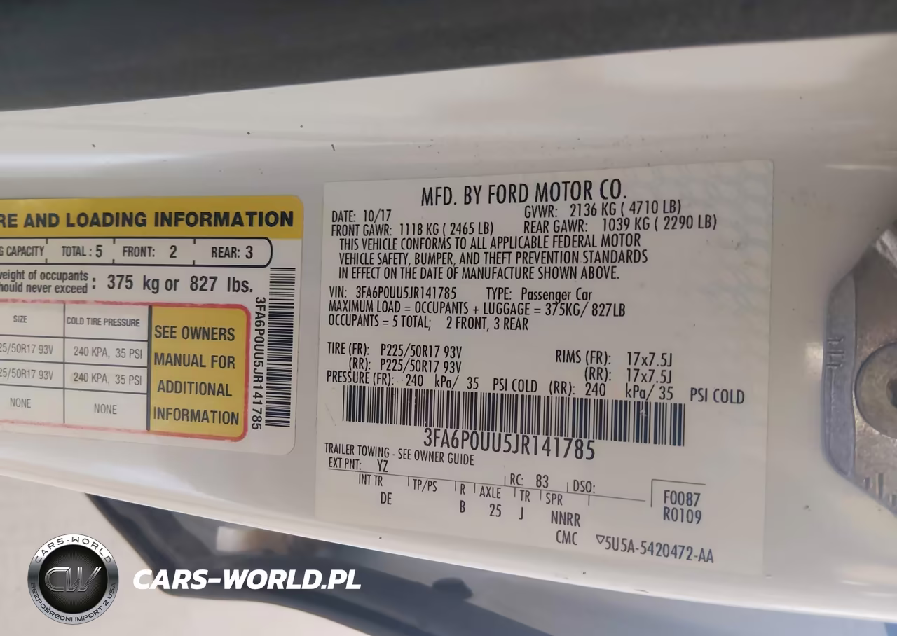 2018 Ford Fusion Hybrid S VIN:3FA6P0UU5JR141785 - 9