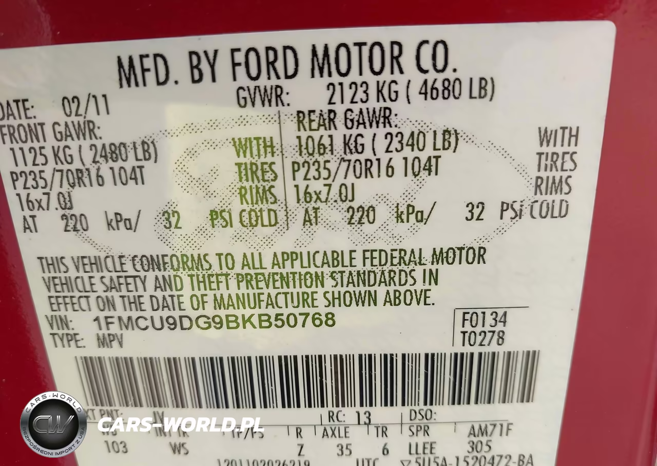 2011 Ford Escape Xlt VIN:1FMCU9DG9BKB50768 - 9