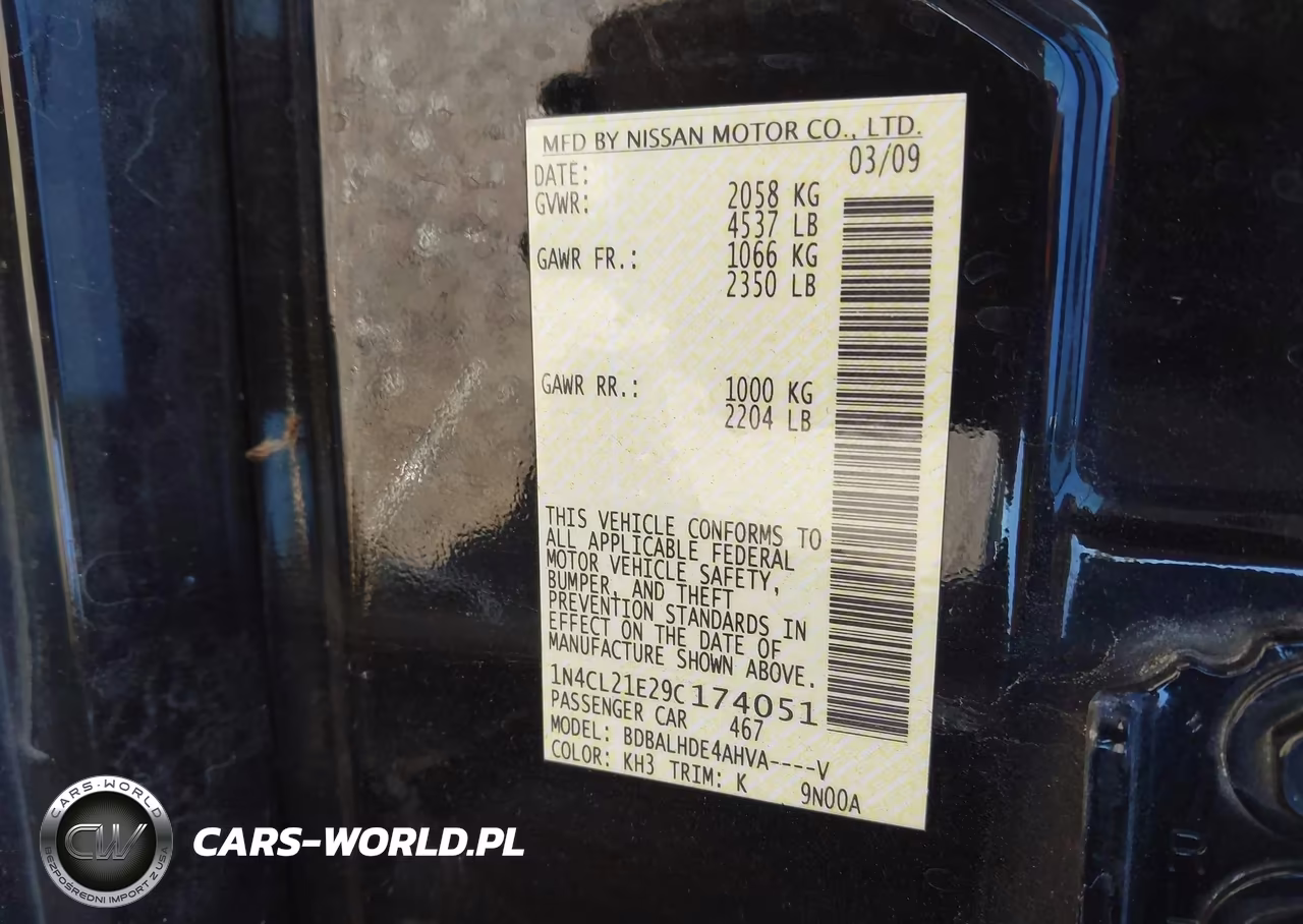 2009 Nissan Altima Hybrid VIN:1N4CL21E29C174051 - 9
