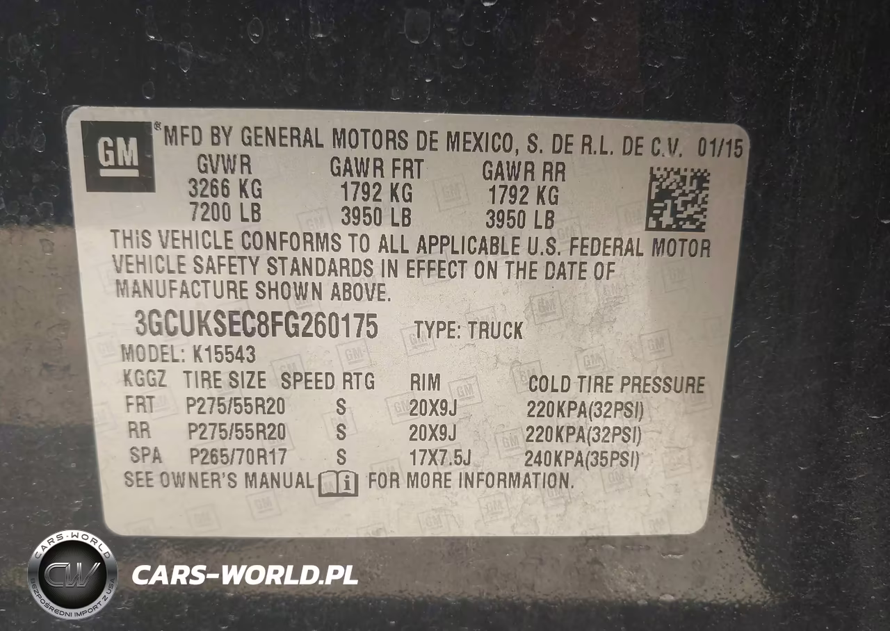 2015 Chevrolet Silverado 1500 1Lz VIN:3GCUKSEC8FG260175 - 9