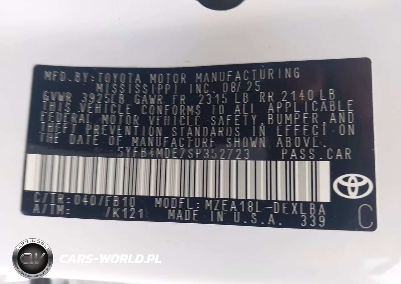 2025 Toyota Corolla Le VIN:5YFB4MDE7SP352723 - 9