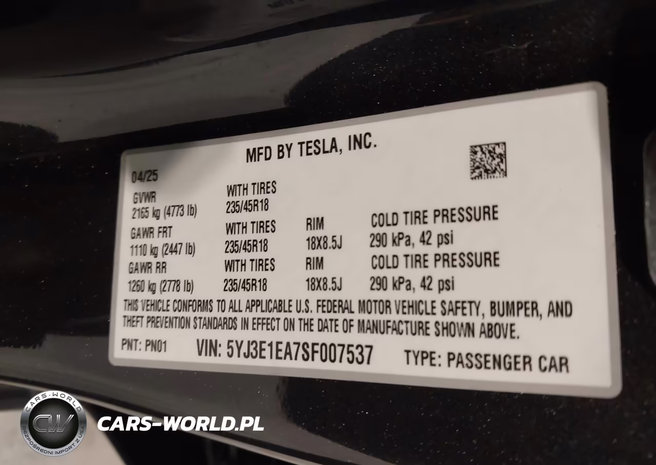 2025 Tesla Model 3 Long Range Rear-Wheel Drive-Standard Rear-Wheel Drive VIN:5YJ3E1EA7SF007537 - 9