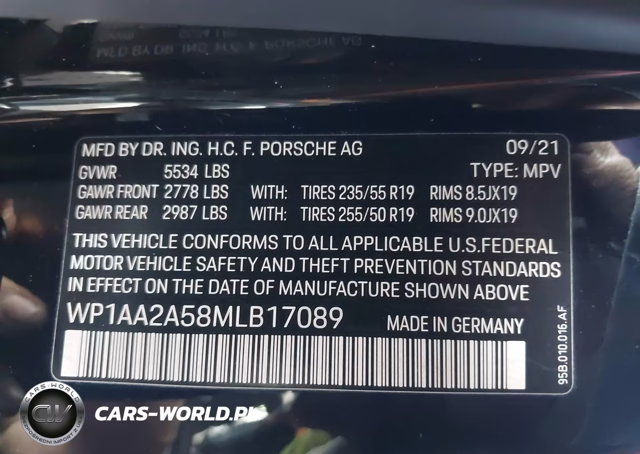 2021 Porsche Macan VIN:WP1AA2A58MLB17089 - 9