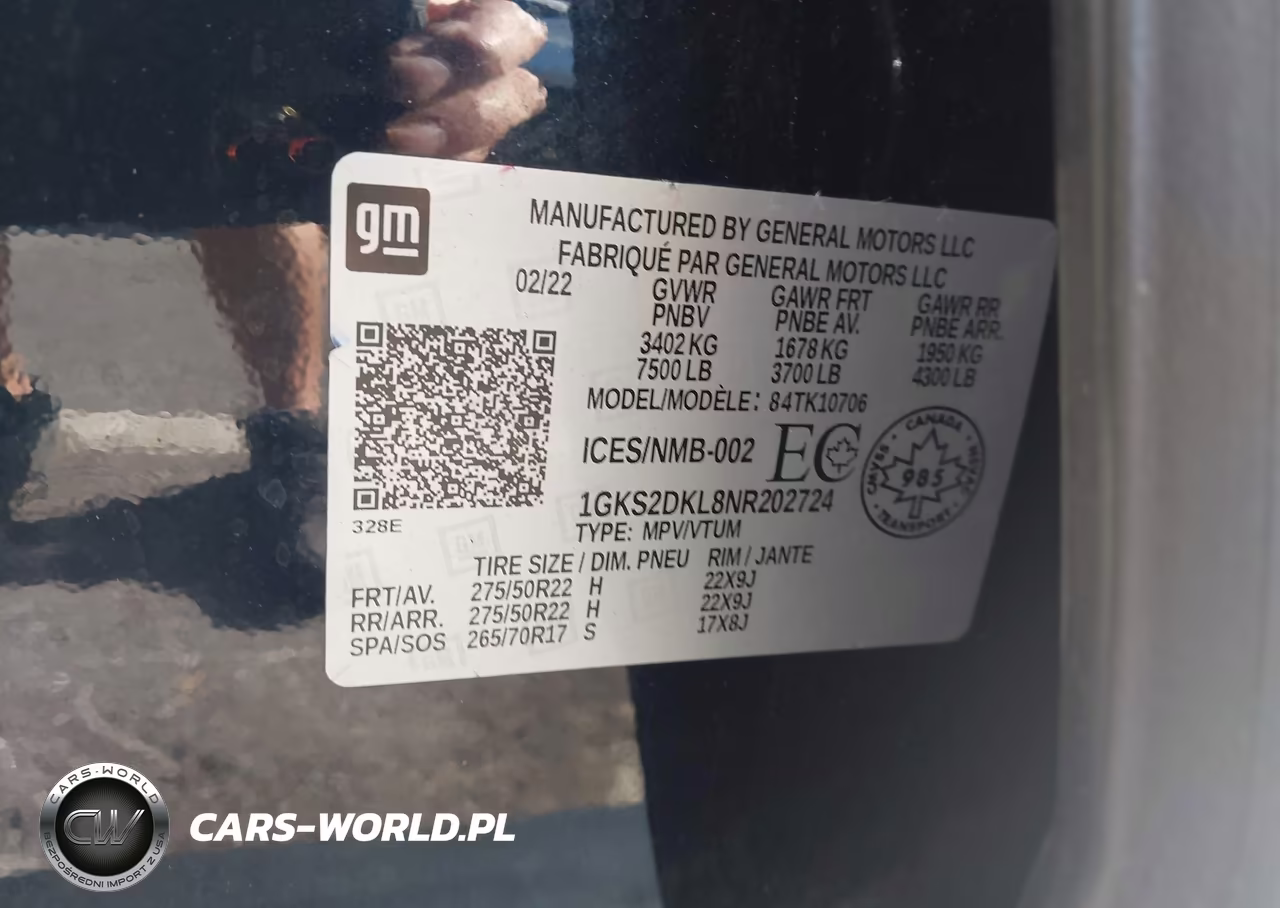 2022 GMC Yukon Denali VIN:1GKS2DKL8NR202724 - 9