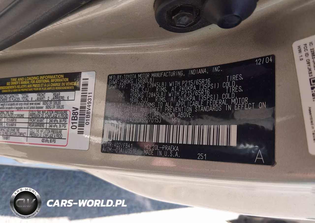 2005 Toyota Sienna Le VIN:5TDZA23CX5S270153 - 9