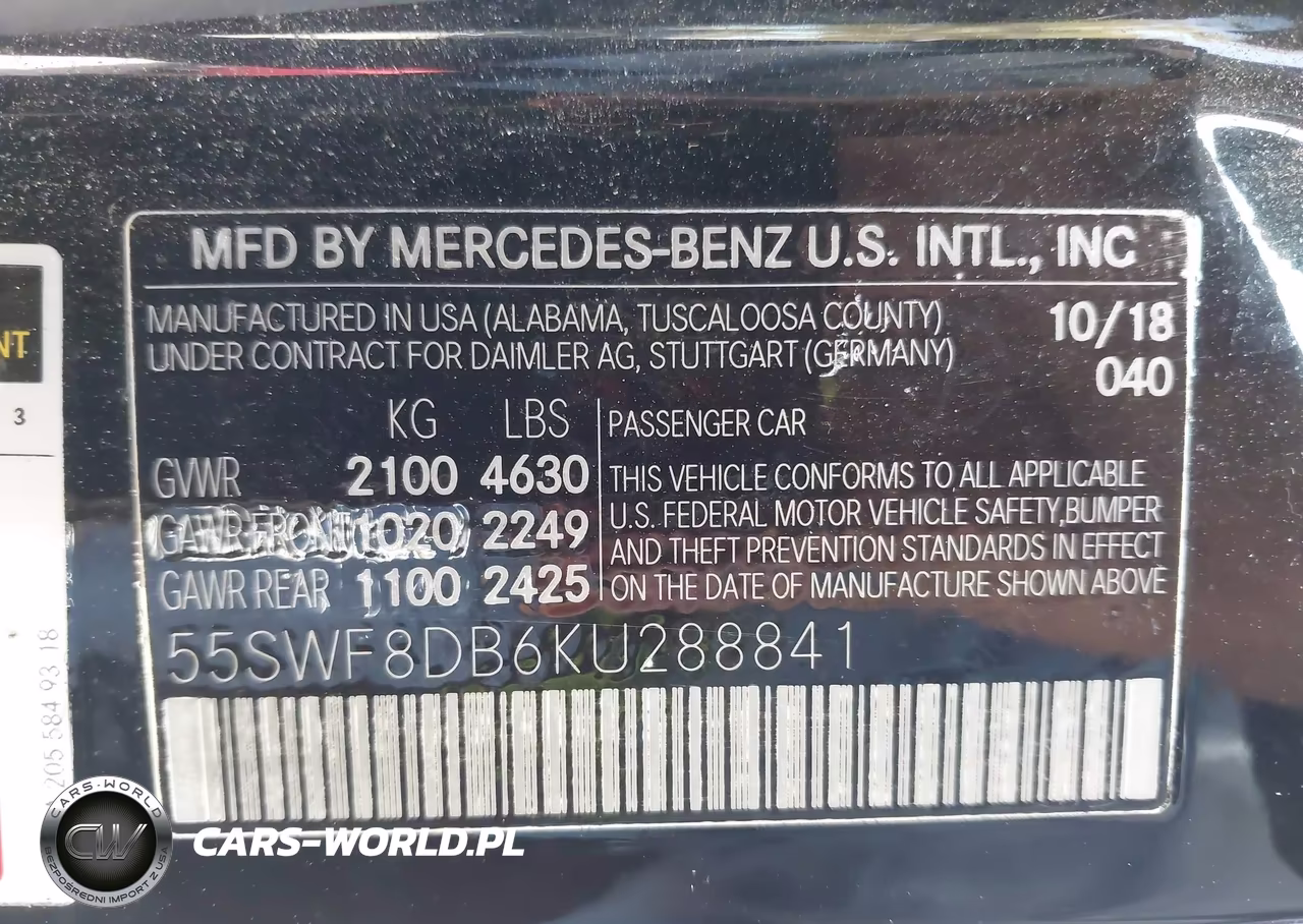 2019 Mercedes-Benz C 300 VIN:55SWF8DB6KU288841 - 9