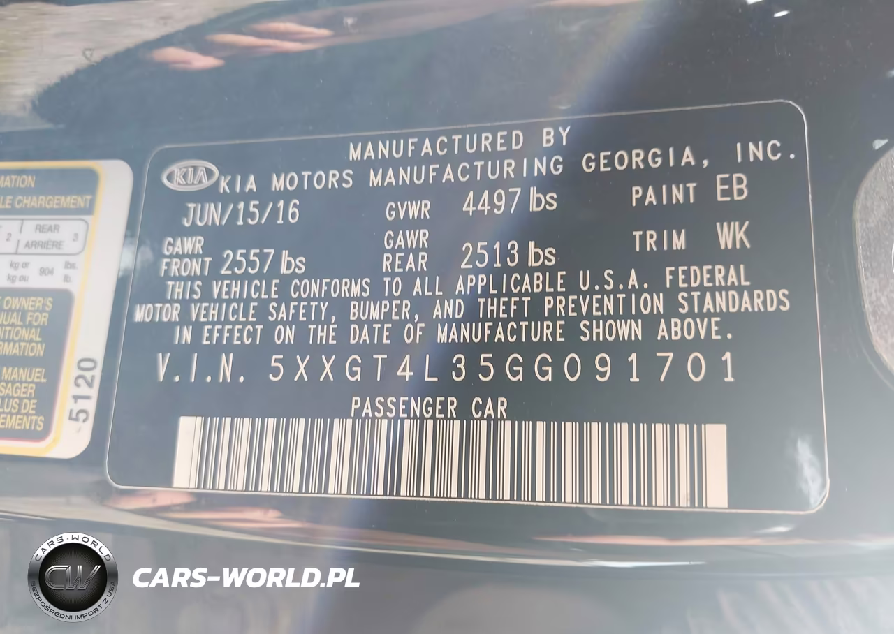 2016 Kia Optima Lx VIN:5XXGT4L35GG091701 - 9