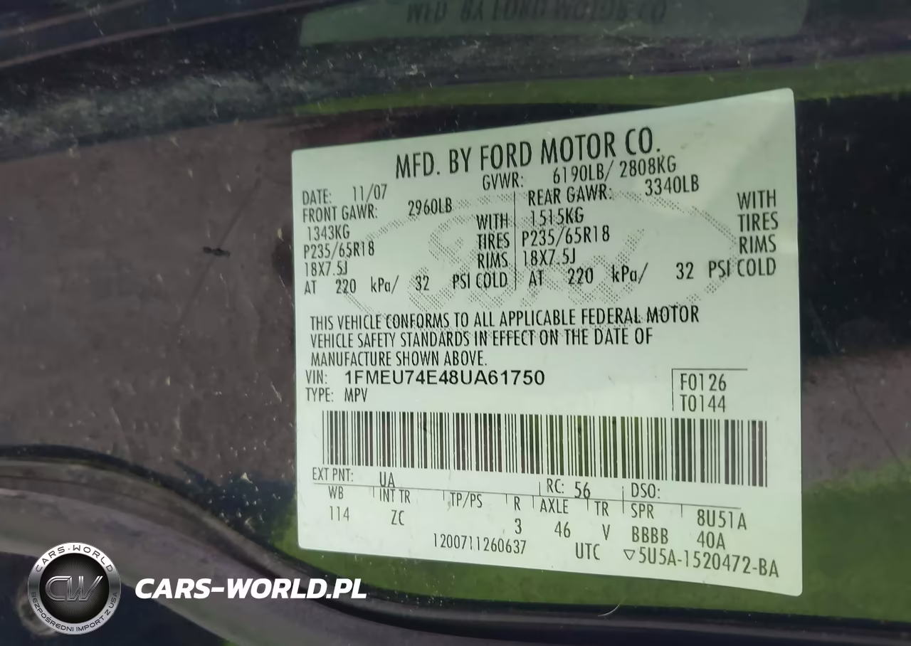 2008 Ford Explorer Eddie Bauer VIN:1FMEU74E48UA61750 - 9