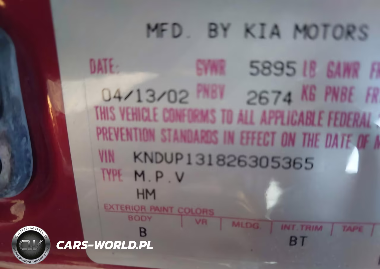 2002 Kia Sedona Ex-Lx VIN:KNDUP131826305365 - 9